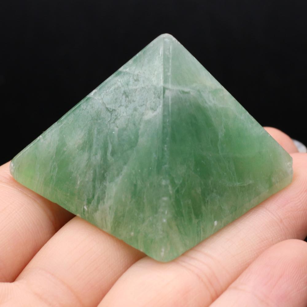 1Pc Reiki Healing Crystal Pyramid Ornament Decoration Energy Natural Stone Quartz Agate Amethyst Jade Gemstone Home Decor Jewelry Mini Furnishings 4cm