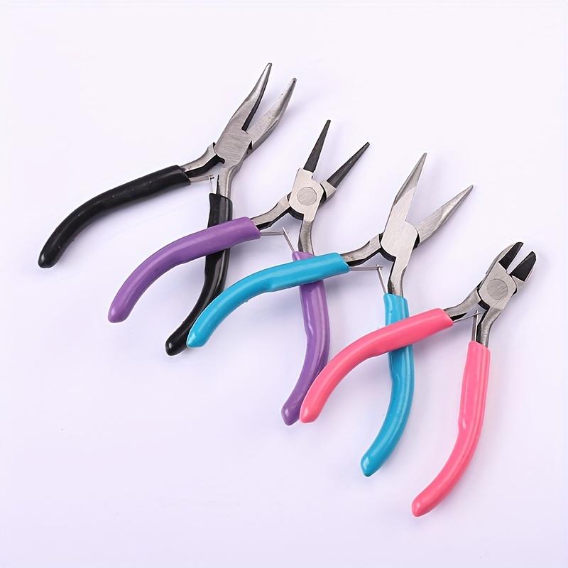 Jewelry Pliers Tool Kit Jewelry Needle Round Wire Cutter and Curved Nose for Jewelry Beading Repair Supplies Wire Wrapping Multifunctional
