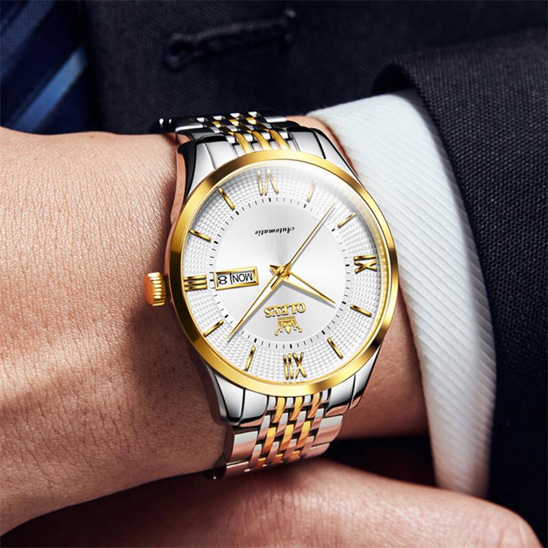 OLEVS Top Luxury Automatic Mechanical Watch Men Fashion Sapphire MIYOTA Movement Men's Watches Calendar Business reloj hombre