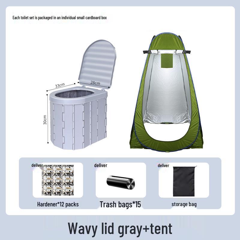 Přenosná skládací cestovní toaleta pro dospělé - Ideální pro auta, venkovní kempování, nouzové situace a výlety s vlastním řízením