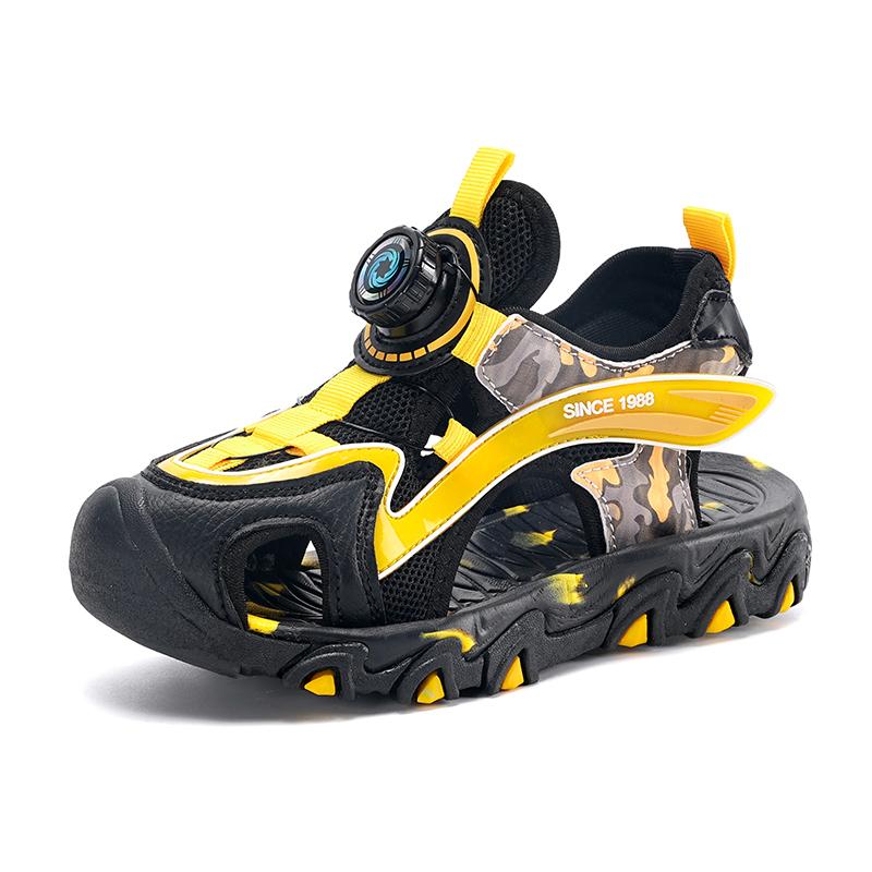 

28-39 Children s Summer Large Fashion Baotou Sandals Outdoor Beach Shoes Casual Sports Children s Shoes 30 жовтий/чорний