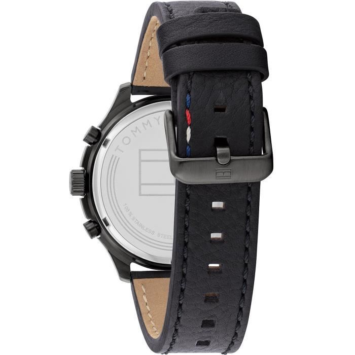 Horloge - Tommy Hilfiger - 1791854 - Kwarts - Zwart Leer - Waterbestendig 5 bar