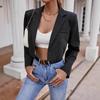 Stylish Waist-Revealing Short Blazer Jacket - Niche Casual Suit with Spicy Girl Flair