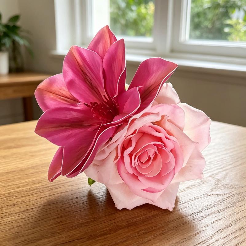 Clematis Lotus Hair Clip: Floral Updo Headdress for Women