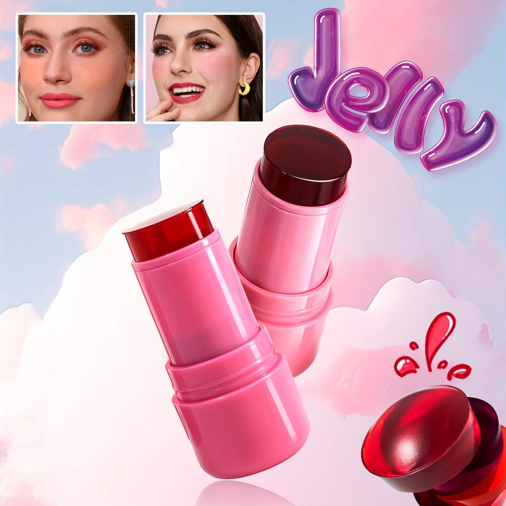 Jelly Blush Stick Lip and Cheek Stick, Multi-purpose Jelly Tint Jelly Blush, Water Jelly Tint,Blush Cooling Water Tint Sheer Lip
