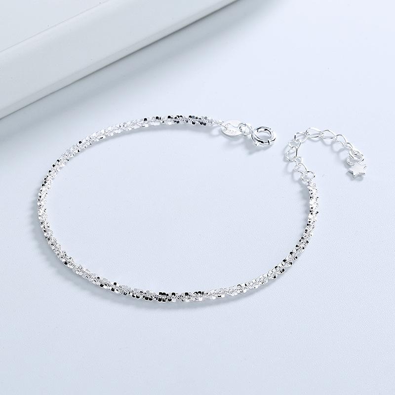 

S925 Sterling Silver Female Bracelet 14K Gold plated 1.5mm/1.8mm chain Bracelets For Women Girls Fine Jewelry Wedding Gift 1.5mm серебряный