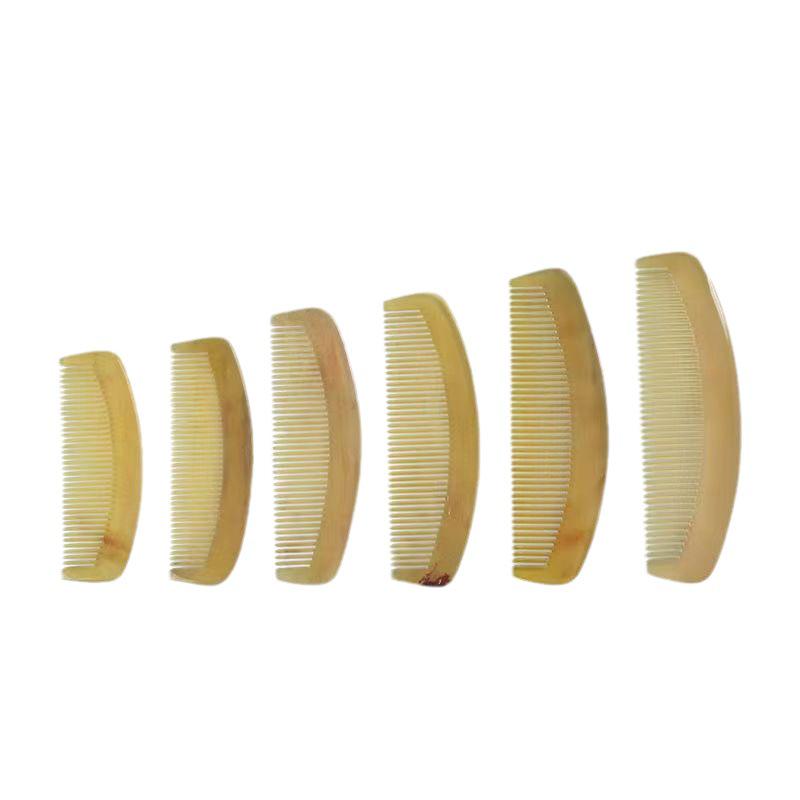 Portable Ox Horn Comb Set: Includes Wide, Moon, and Meridian Combs for Home and Travel.