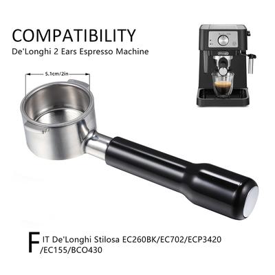Portafiltru de 51 mm pentru portafiltru fără fund Delonghi 2 urechi Piese de schimb din oțel inoxidabil pentru mâner Delonghi