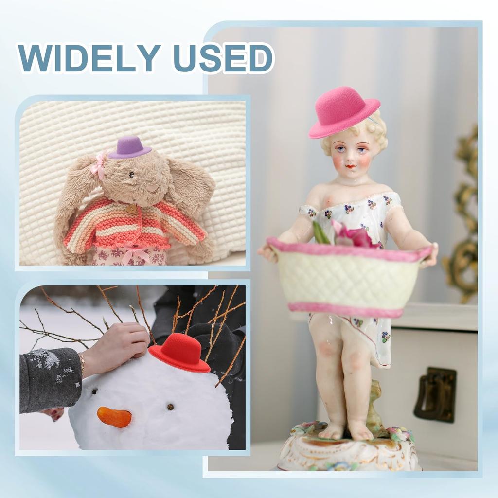 [PATIKIL] 4-inch Mini Formal Hats, 12pcs, Miniature Doll Top Hats, Craft Hair Accessories, for Doll Snowman, Black