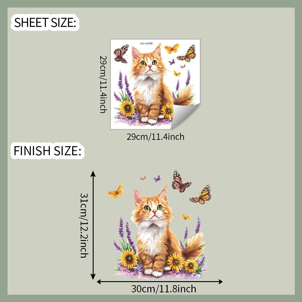 

Мультяшный кот бабочка ванная туалет и наклейки для украшения дома