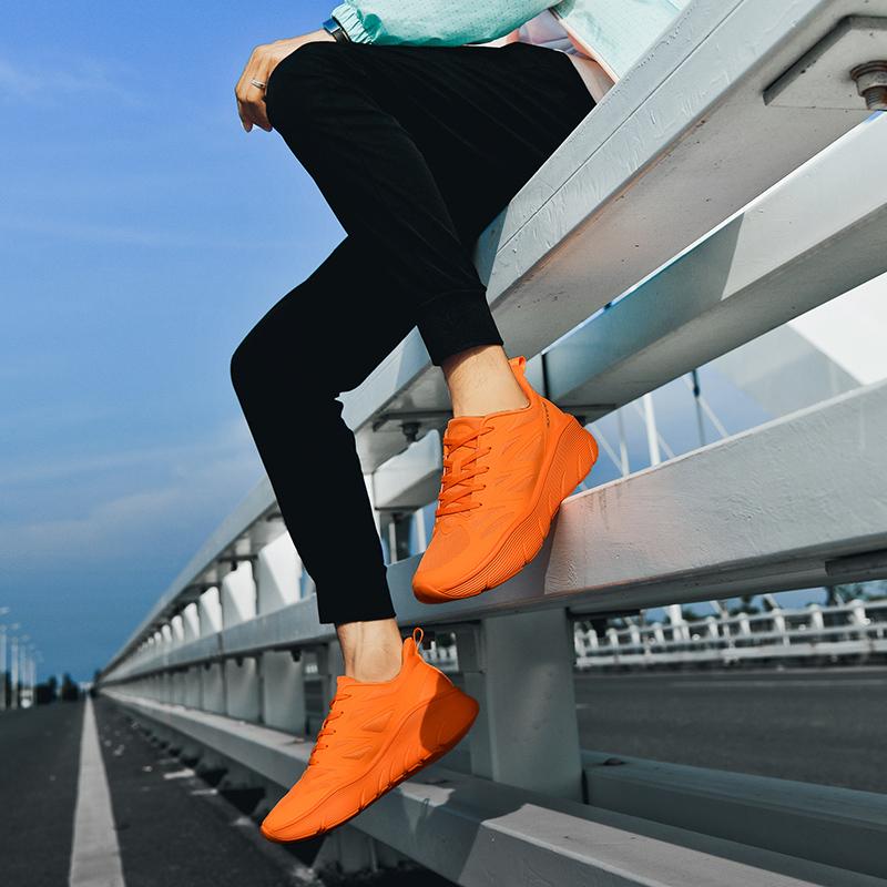 Men’s Green Sports Shoes Women Street Style Unisex Running Sneakers Shoes Students Over Sized Couple Orange Shoes