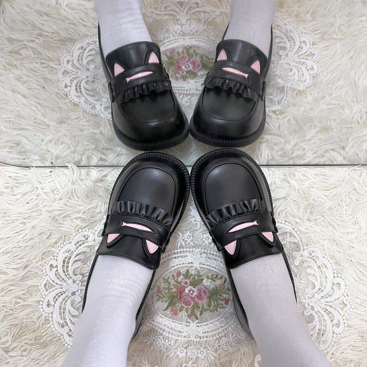 

New student jk platform Mary Jane single shoes in the spring of the height increase year, British style small leather shoes 35 чёрный