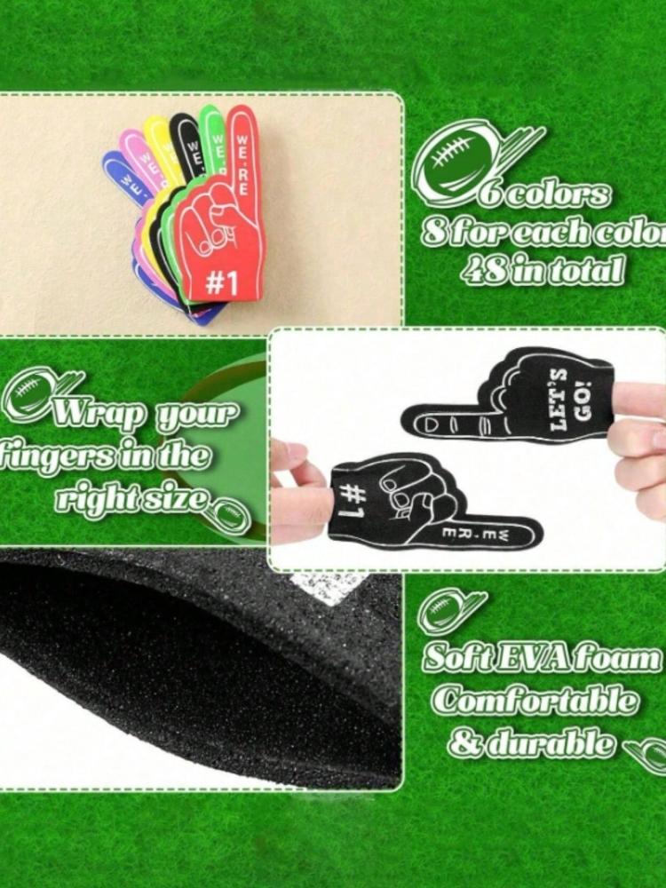 3pcs Random Sports Foam Finger Mini Foam Hand Suitable for Basketball Football Cheerleading Sports Party Tournament Game Party