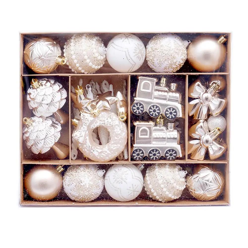 

Colorful 45pcs Christmas Ball Set Plastic Ornaments for Indoor Outdoor Tree Garland and Wreath Holiday Decoration
