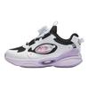 Anta Kids Synthetic Leather Comfortable Versatile Non-Slip Wear-Resistant Breathable Low-Top Running Shoes Kids Sneaker Black White Purple 322449905-2