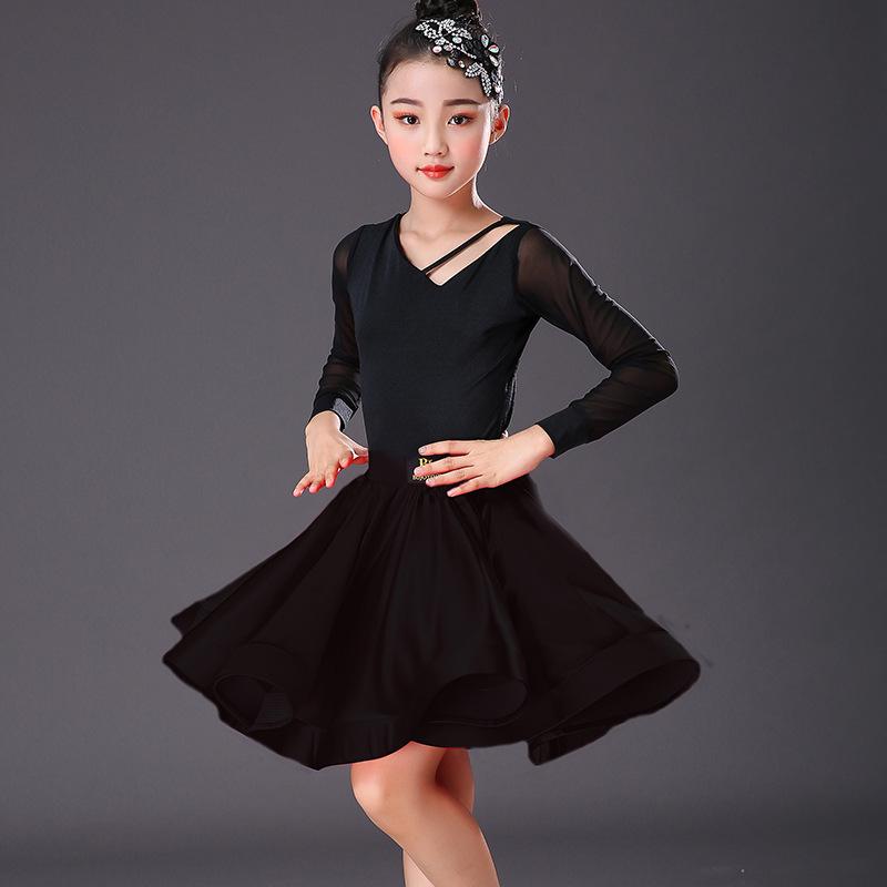 Girls' Autumn Long Sleeve Latin Dance Practice Set