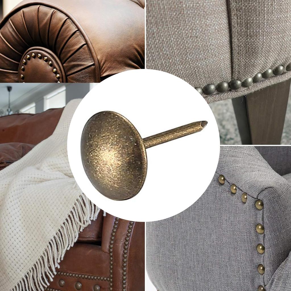 Pack Of 200 11x17mm Antique Metal Sofa Nails Decorative Upholstery Tacks For Furniture Restoration & DIY Projects Use