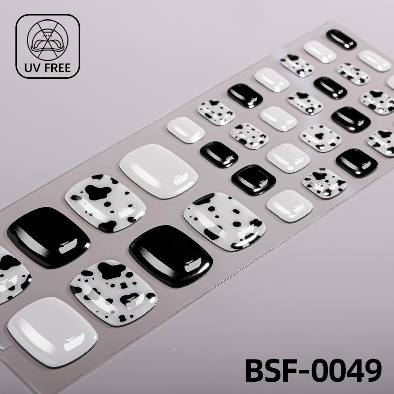 Popular Style New 3D Waterproof Nail Sticker Plastic UV Free Nail Wraps Toe Wraps