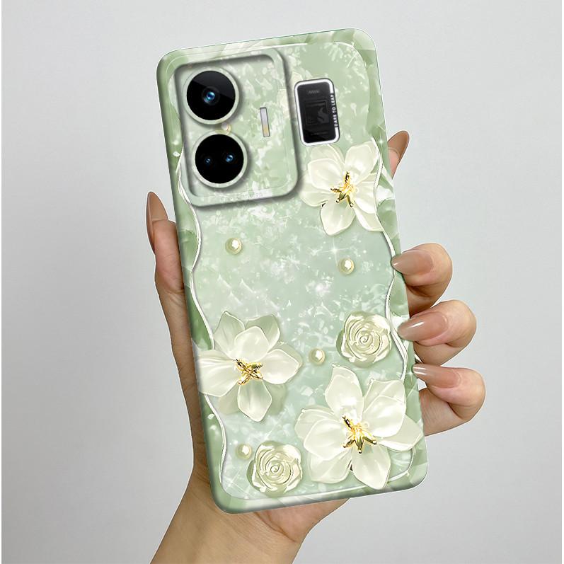 For Realme GT3 GT Neo 5 RMX3706 RMX3709 Case Aesthetic Pretty Butterfly Flowers Shockproof Silicone Soft Cover Protective Casing