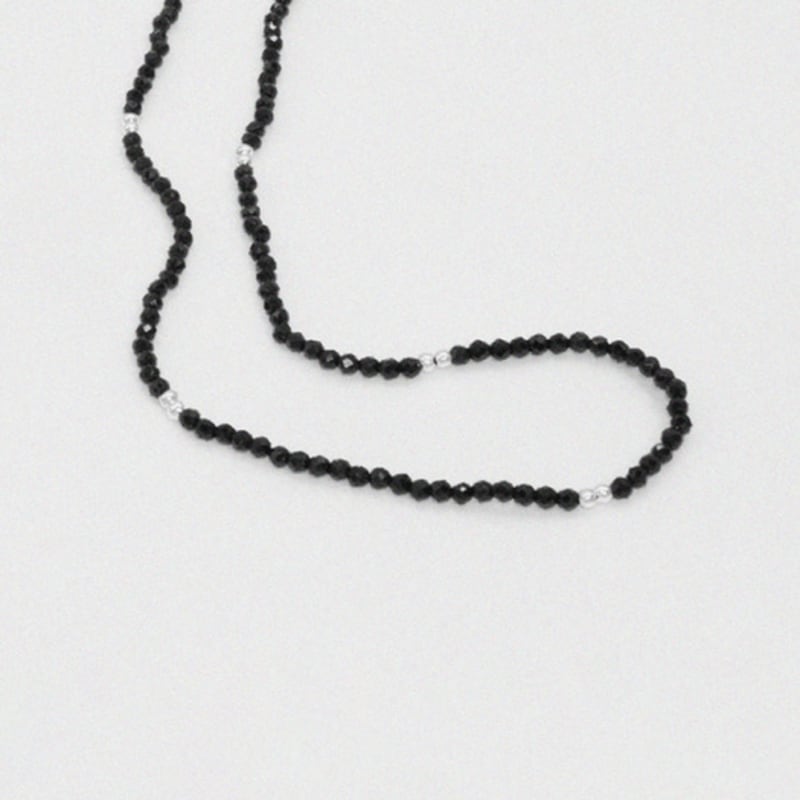 Kiee Oshimu (Silver925) 202 Black Silver Beads Necklace