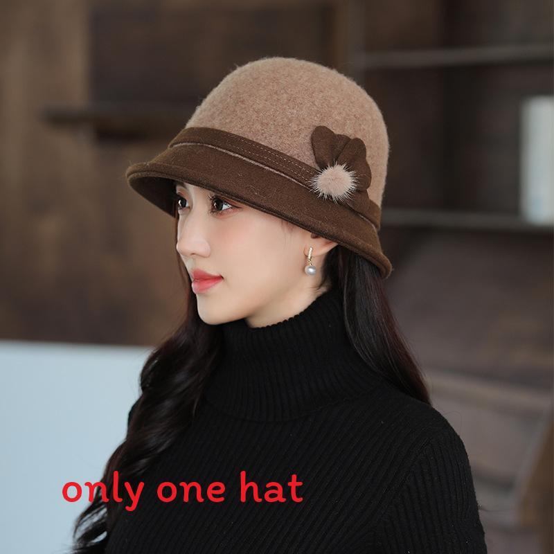 Wool Fedora Hat For Women Autumn Winter Warm Stylish Elegant British Vintage Casual