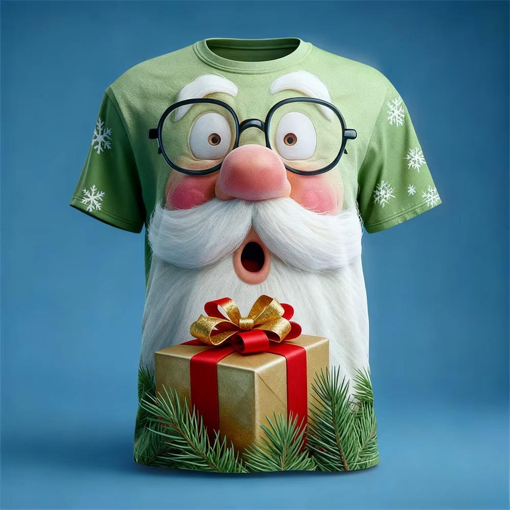 T-shirt da uomo estiva girocollo con stampa 3D