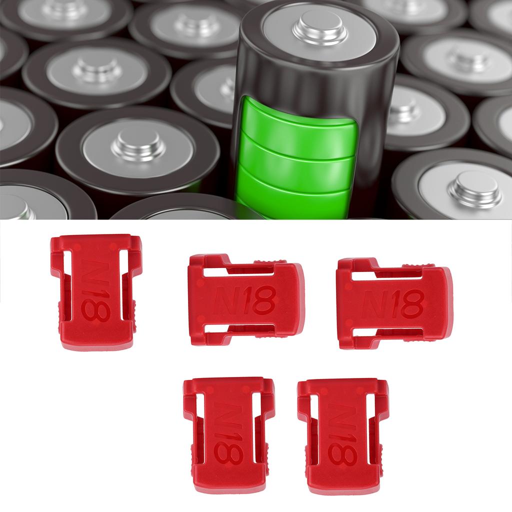 5Pcs Battery Mount Holder Stand Rack Battery Accessories Fit for Milwaukee M18 18VRed