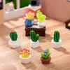 Cartoon Cute Mini Succulent Potted Plant Miniature Figurine Kawaii Desktop Small Ornament Creative Diy Home Decoration Gifts