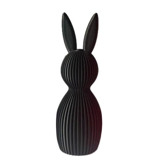 1/2Pcs Easter Bunny Figurine 3D Printed Ribbed Rabbit Statue Sculpture Home Office Holiday Party Table Centerpiece Decoration
