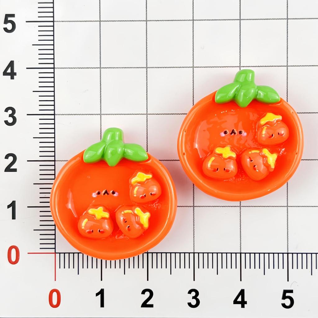 Handmade Resin Accessories: Seven-Color Fruit Plate & Cartoon Stickers for DIY Cream Glue Phone Cases