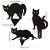 Cat Statue Yard Art Garden Decorative Stake Hollow Animals Cat Statue Decors Black Cat Statue Decorations for Yard