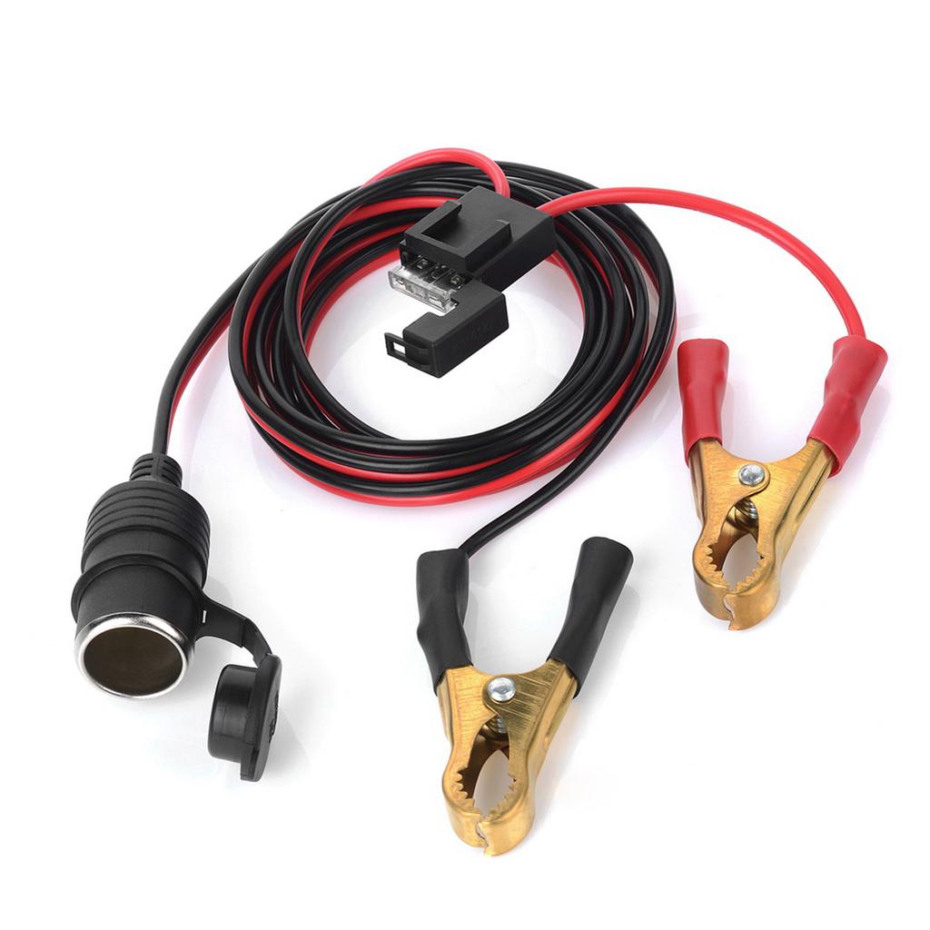 12V 24V Female Car Cigarette Lighter Socket to Battery Alligator Crocodile Clips Connector 2FT Car Battery Clamp on