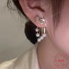 Chic tassel earrings with bow design - vintage-inspired, 925 silver ear studs, suitable for daily wear and travel
