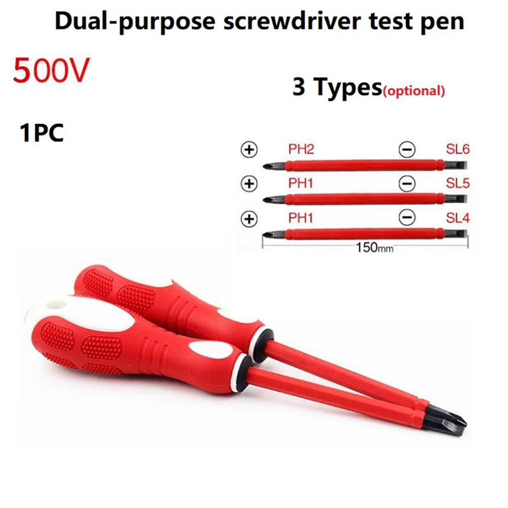 Dual-purpose Tester Pen Electric Pen Measuring Screwdriver PH1/SL4 Tool