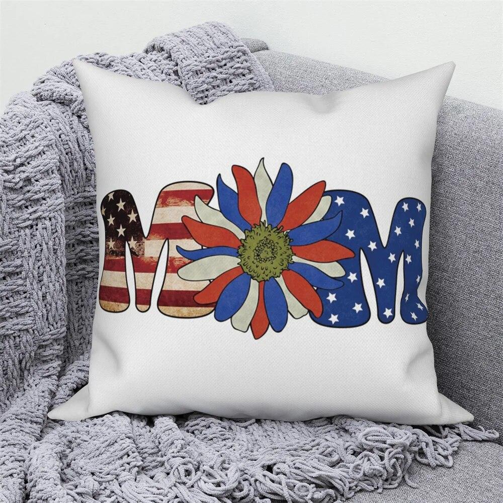 Față de pernă Alfabet cu flori Husă de pernă Ziua Mamei Mașină Canapea Decor Home Cadou Mamei