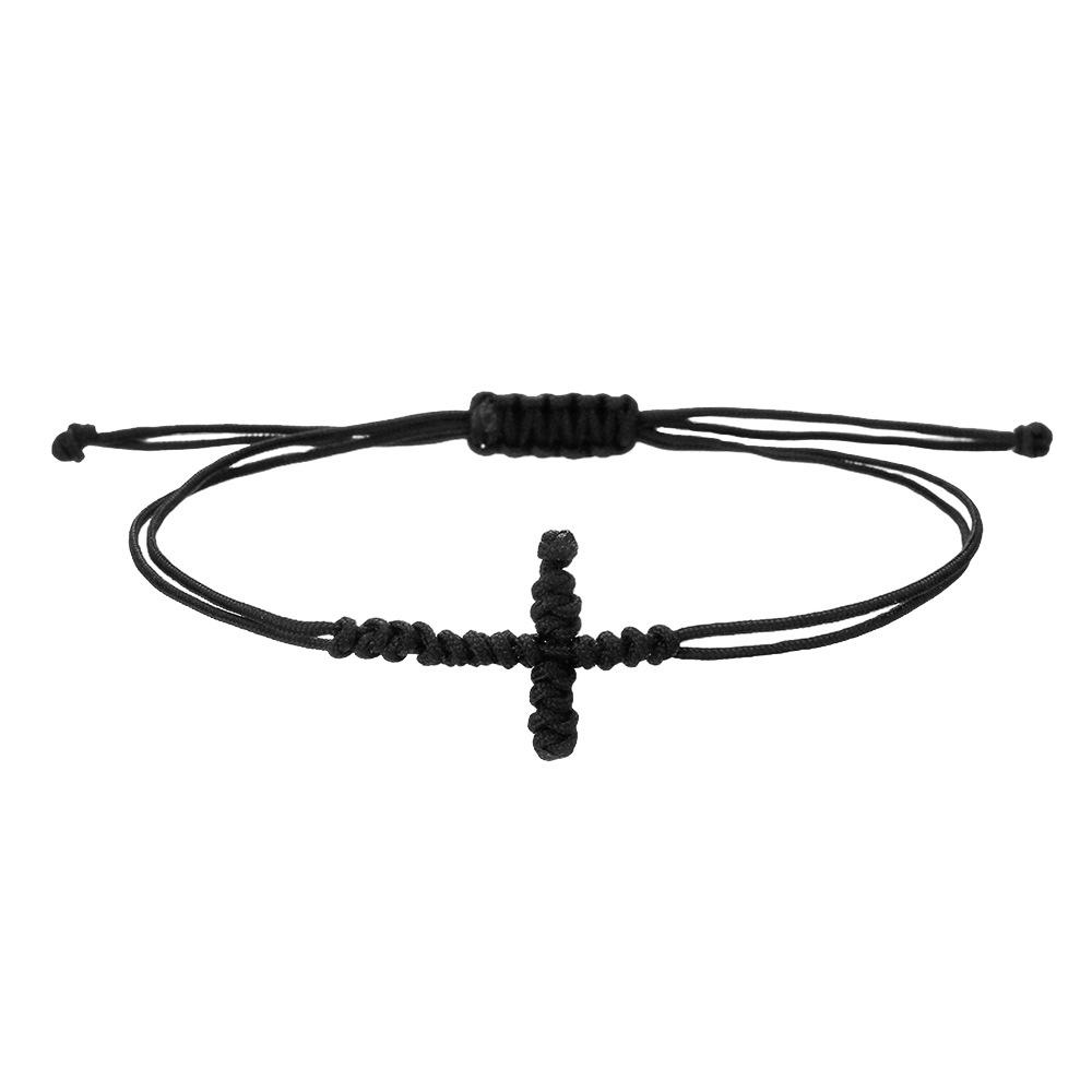 Stylish Hand-woven Cross Hand Rope Adjustable Jade Thread Women's Woven Bracelet Combination