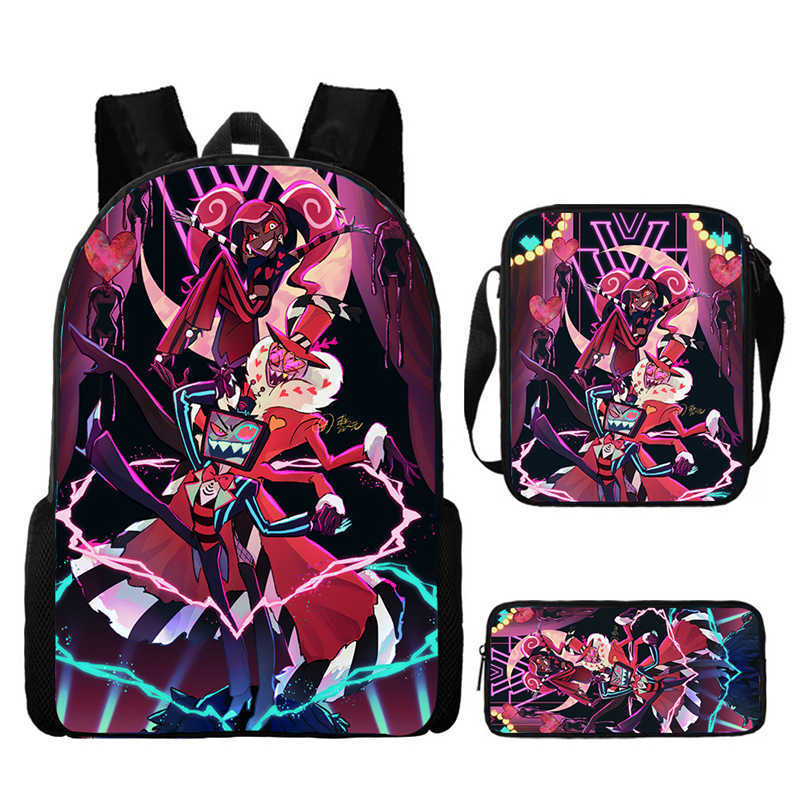 Hell Inn Hazbin Hotel Student School Bag High Value Leisure Oxford Ridge Relief Backpack