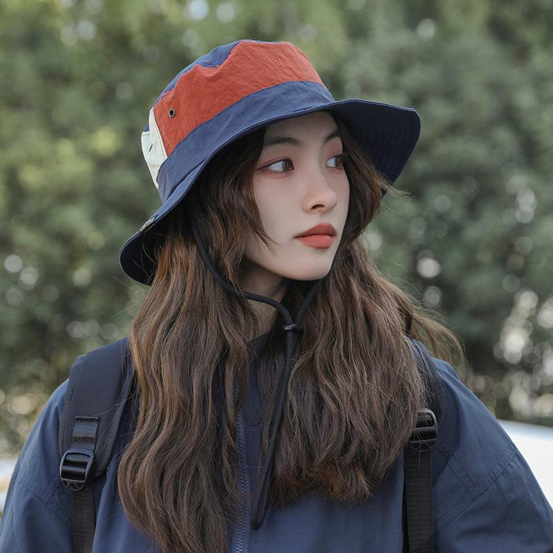 

Summer Women Bucket Hat Fishing Outdoor Sunshade Wide Brim Fisherman Hats For Men Quick Dry Riding Hiking Sunscreen Cap 52-58cm темно-синий