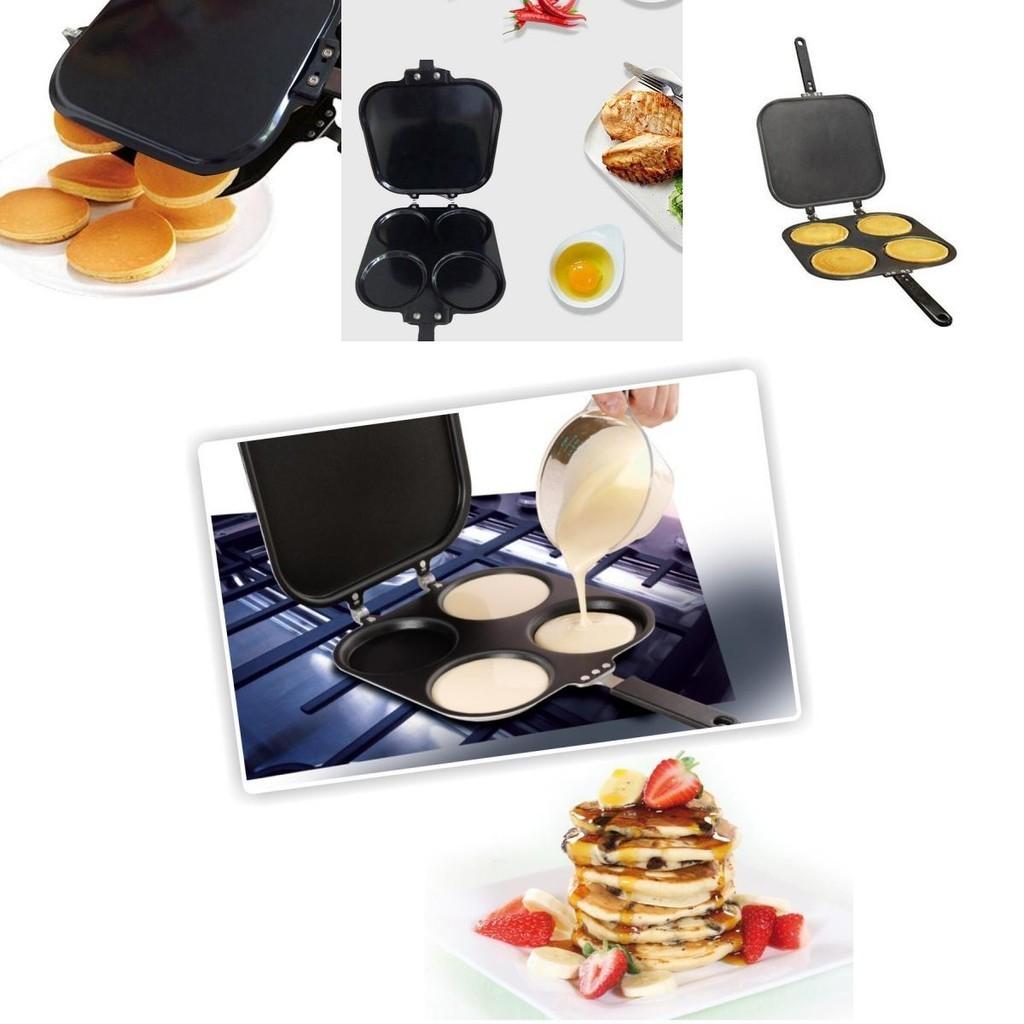 Vielseitige Vier-Loch-Antihaftpfanne - Perfekt für die Zubereitung von Pfannkuchen, Omeletts und mehr