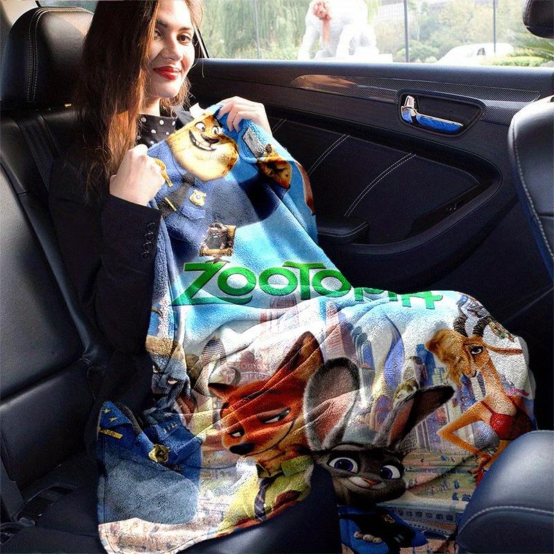 1pc Zootopia Printing Blanket - Soft, All-Season Throw for Living Room, Bedroom,Personalized Gift with Adorable Cartoon Design
