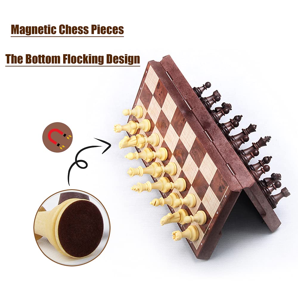 KOKOSUN Magnetic Game Set with Folding Portable Checkers 2-in-1 Chess/Checkers Set, Board, (Chess + Set)