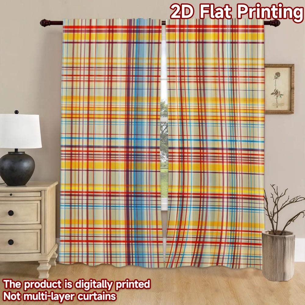 1pc 2D flat Photography Backdrop Background cloth Colorful Checkered Lines 100% Polyester Holiday Decorations Perfect for