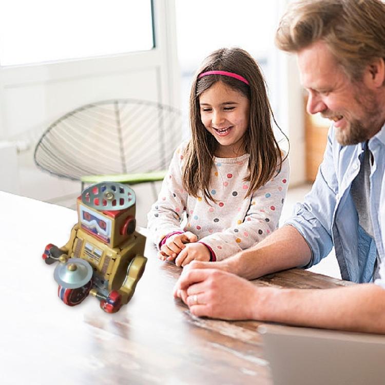 Antique Tinplate Toy Unique Robot Tin Drummer Vintage Wind Up Toy for Home Decoration and Collection