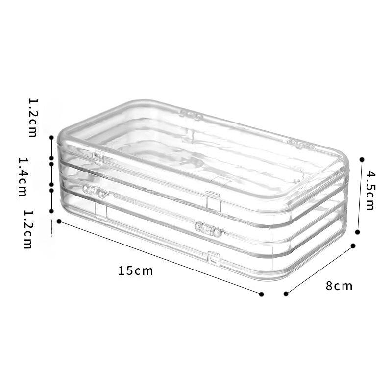 Portable Nail Clip Storage Box, Nail Art Collection Box, Three Fold, Transparent Dust-proof Nail Art Organizing Display Box