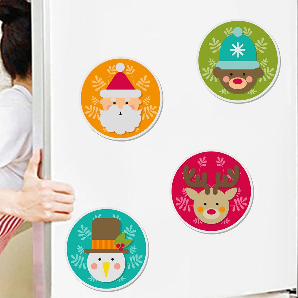 Buy 4pcs Santa Claus Snowman Christmas Wall Stickers Removable Glass ...