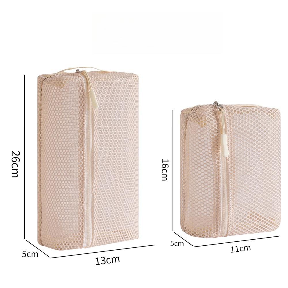 1-3pcs Casual Nylon Storage Pouch Transparent Mesh Mesh Pocket Cosmetic Bag with Zipper Swimming Mesh Packing Travel Storage Bag