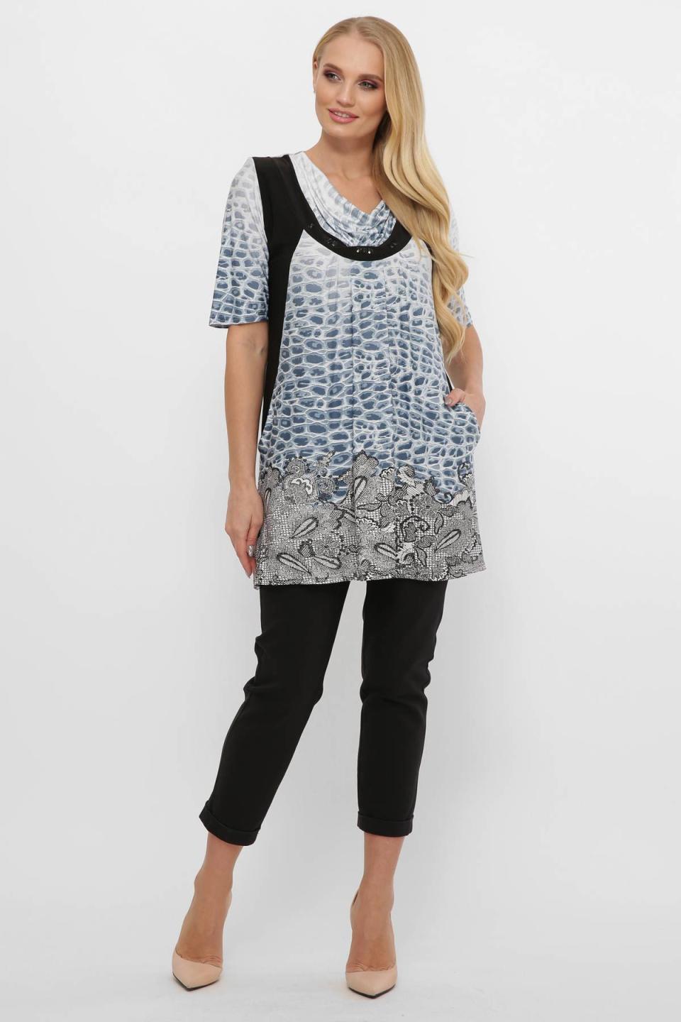 

Туніка вільного крою Tatiana ІРЕН XXL блідо-блакитний колір