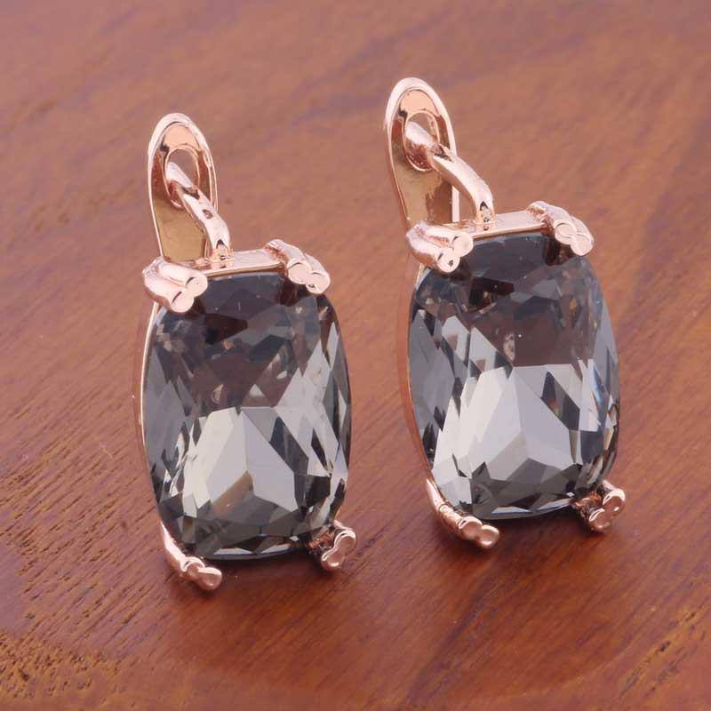 

Прямоугольные серьги из розового золота в европейско-американском ретро-стиле 10*14mm rectangular rounded rose gold ear buckles