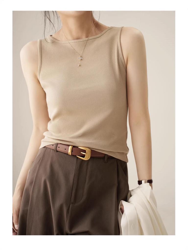 Summer Fashion Women's One-Shoulder Ribbed Sleeveless Top