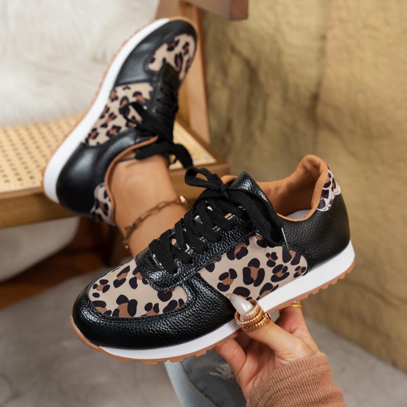 Fashion Autumn New Casual Sports Shoes Women's Fashion Round Head Splicing Front Lacing Soft Sole Non-slip Low Top Shoes